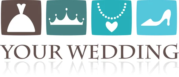 Wedding icons and graphic elements — Stock Vector