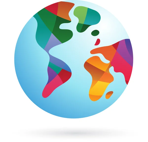 Monde coloré, icône de la Terre — Image vectorielle