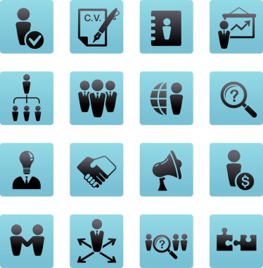 Collection of human resources icons clipart