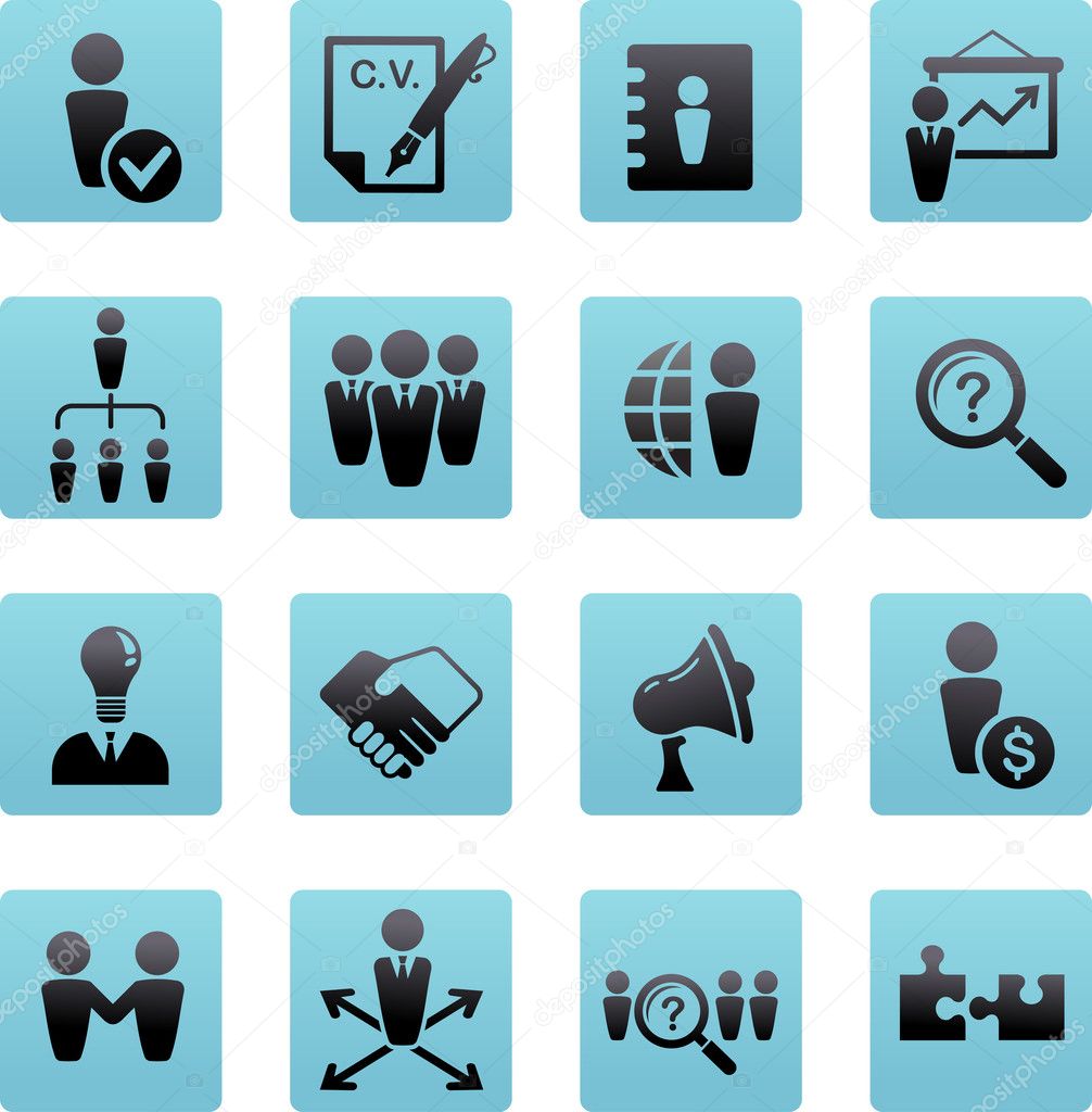 Collection of human resources icons