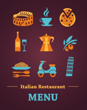 Italian Restaurant menu design clipart