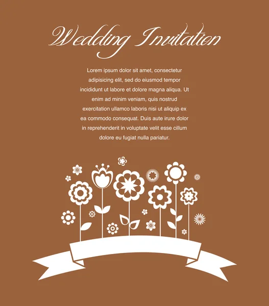Carte de voeux, invitation, mariage ou annonce — Image vectorielle