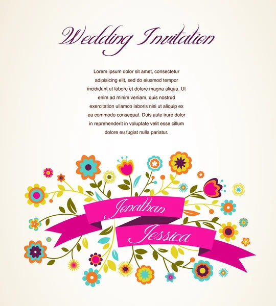 Blahopřání, pozvánky, svatební nebo oznámení — Stockový vektor