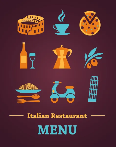 Restaurante italiano Menú Diseño — Archivo Imágenes Vectoriales