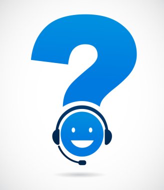 customer support with question mark clipart