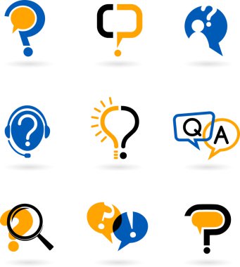 set of question mark icons clipart