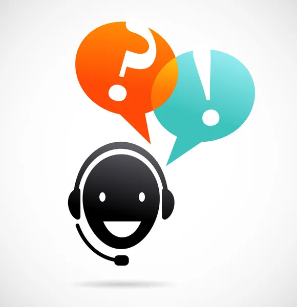 Suporte ao cliente com fones de ouvido —  Vetores de Stock