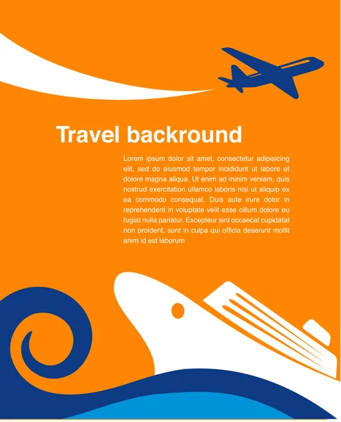 Travel background - cruise and airplane — Stock Vector