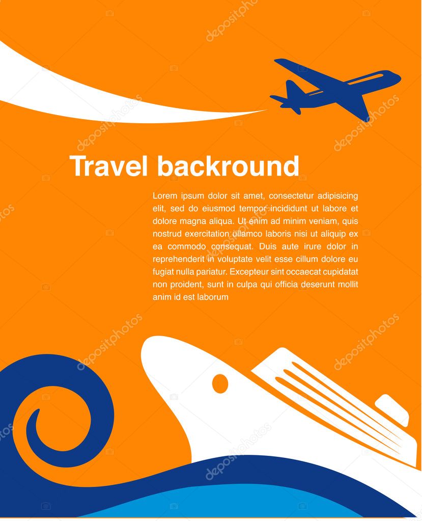 Travel background - cruise and airplane