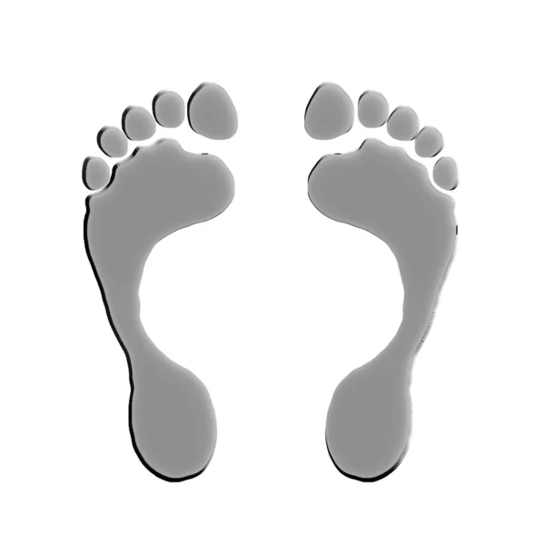 Отпечатки ног на белом — стоковое фото
