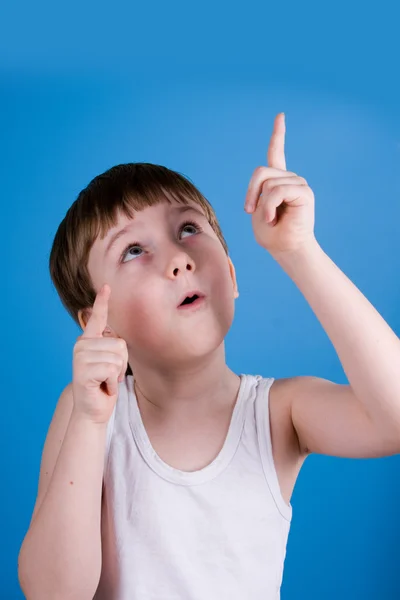 Boy in a white t-shirt — Stock Photo, Image