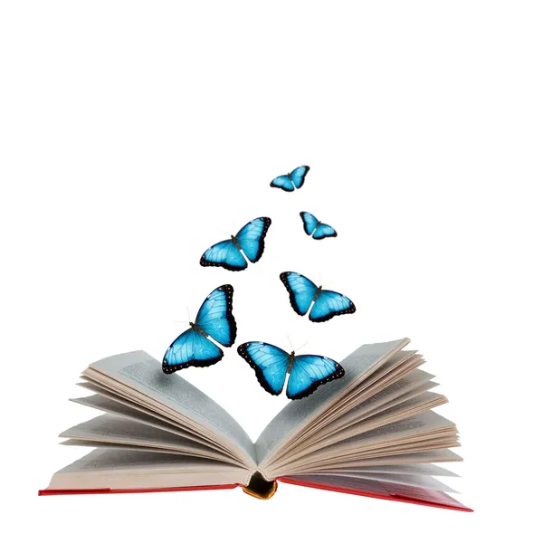 stock image Open book and butterflies