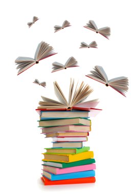 Flying books clipart