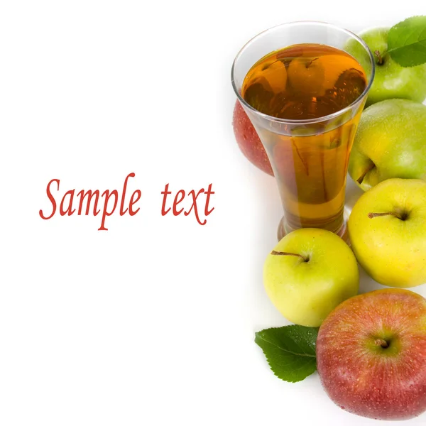 Jablečnou šťávu a jablka — Stock fotografie