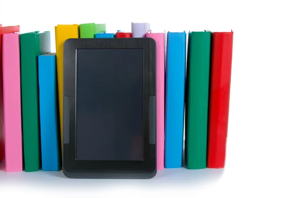 stock image Stack of books and E-book o