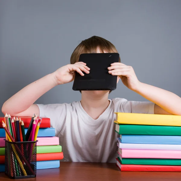 Boy with e-book — Stock Photo, Image