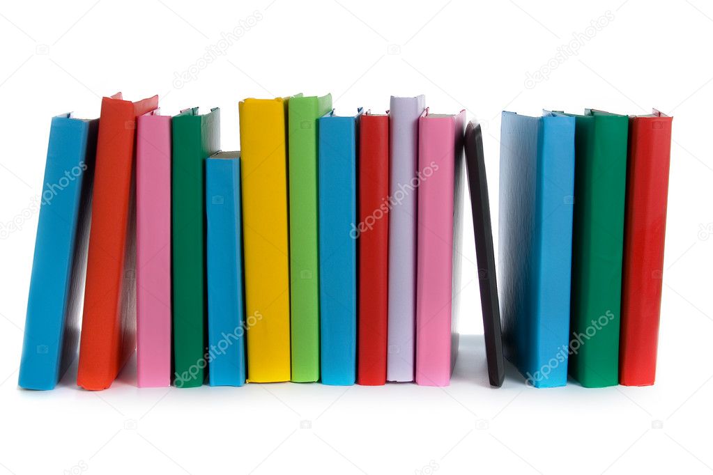 Stack of books and E-book o