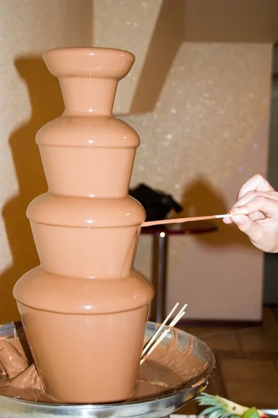 Fondue czekoladowe. — Zdjęcie stockowe
