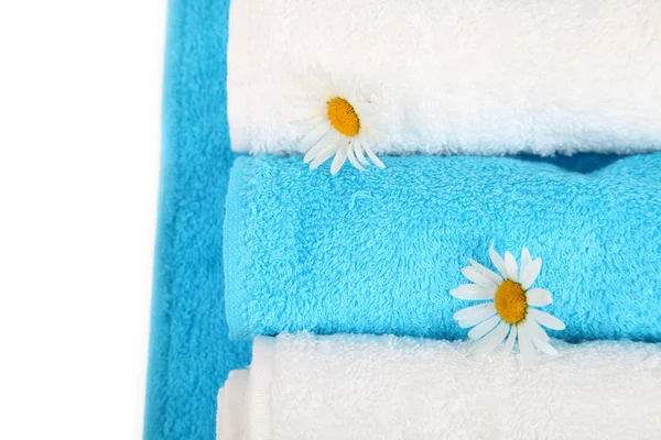 stock image White and blue bath towels