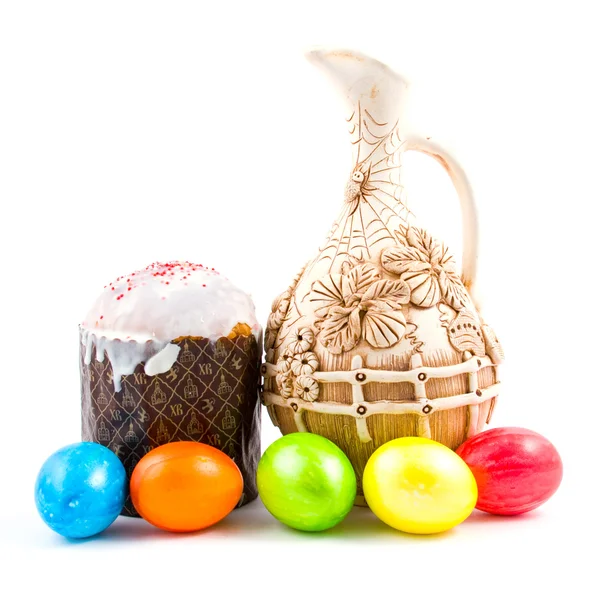 Easter still life on white background — Stock Photo, Image