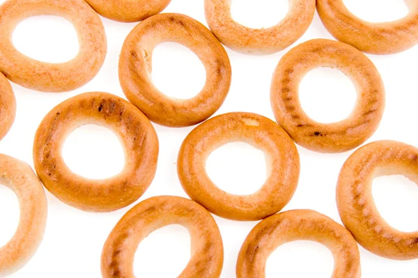 Chleb pierścienie na białym tle — Zdjęcie stockowe