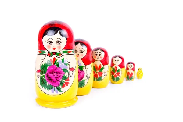Grupo de bonecas de nidificação russas — Fotografia de Stock