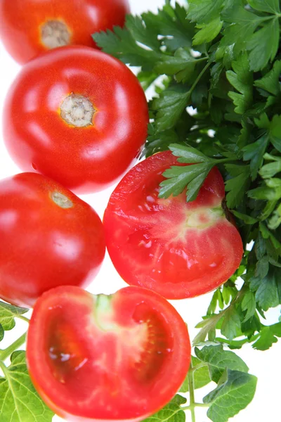 Tomatoes and parsley — Stock Photo, Image