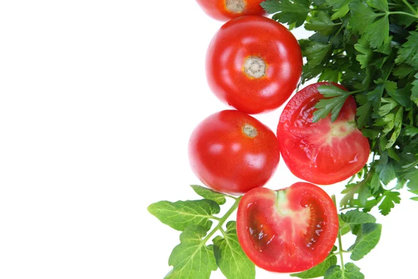 Tomatoes and parsley — Stock Photo, Image