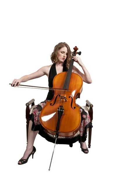 Vrouw cellist — Stockfoto