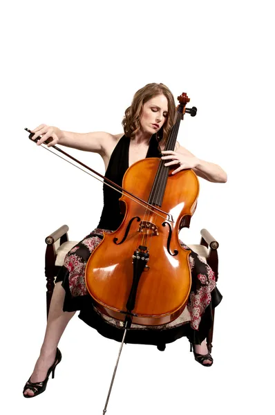 女人的大提琴手 — 图库照片