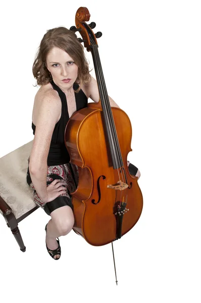 Žena violoncellista — Stock fotografie