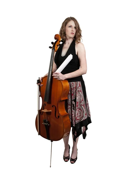 Vrouw cellist — Stockfoto