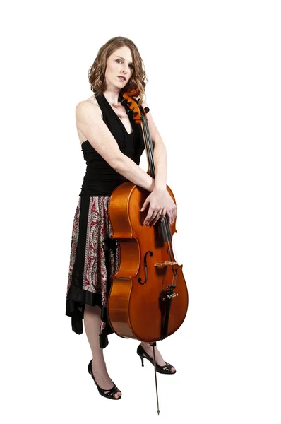 Žena violoncellista — Stock fotografie