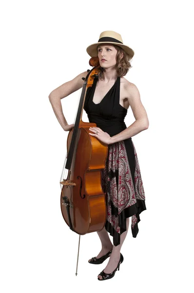 女人的大提琴手 — 图库照片