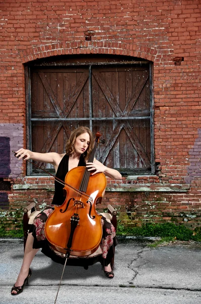Γυναίκα βιολοντσελίστας — Φωτογραφία Αρχείου