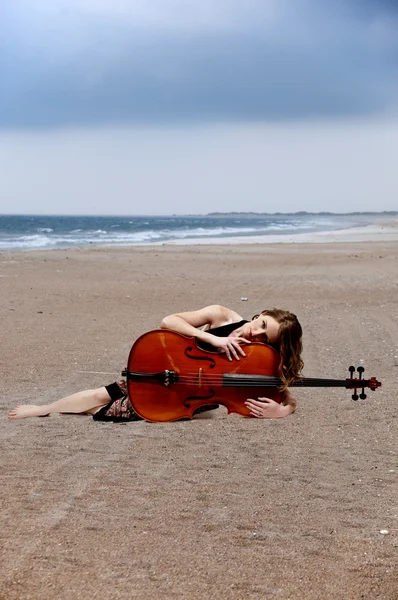 Woman cellist — Stock Photo, Image