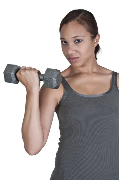 Woman Working with Weights — Stock Photo, Image