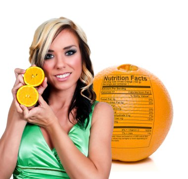 Woman with Orange clipart