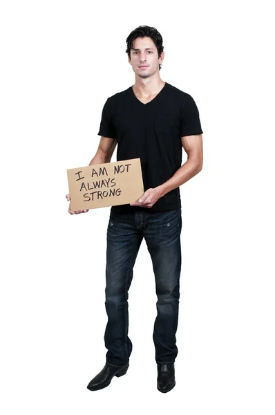 Bir tabela holding adam — Stok fotoğraf