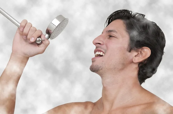 Singen in der Dusche — Stockfoto