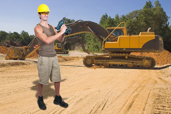 Adam inşaat işçisi — Stok fotoğraf