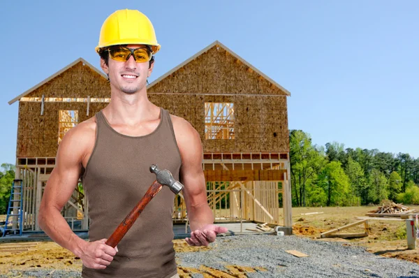 Homem trabalhador da construção — Fotografia de Stock