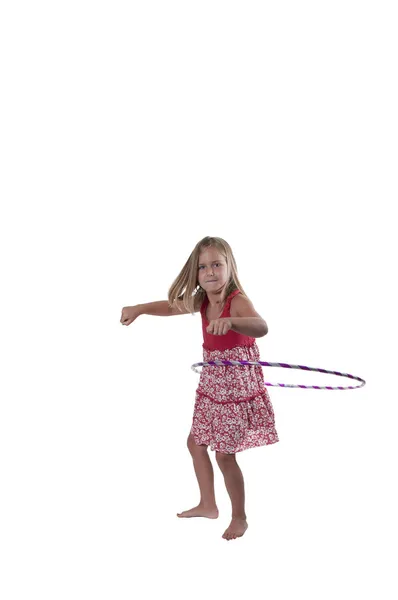 Hula hoop kızla — Stok fotoğraf