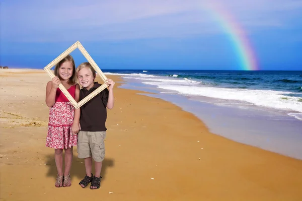 Kids in a Picture Frame — Stock Photo, Image