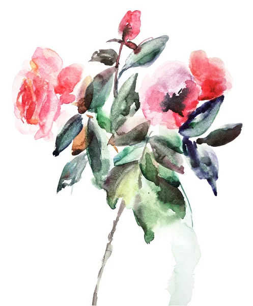 Ilustração decorativa de flores de rosas — Fotografia de Stock