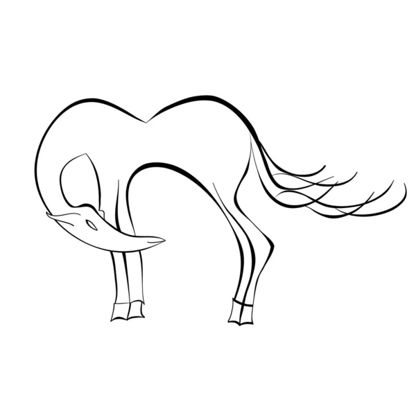 黒い馬のシルエット — ストックベクタ