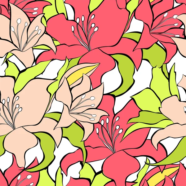 Fond sans couture avec des fleurs de lys — Image vectorielle
