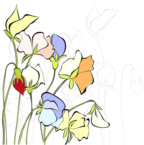 Flores de guisante — Archivo Imágenes Vectoriales