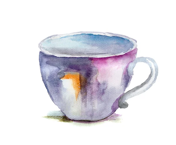 Watercolor illustration of cup — Stock Photo, Image