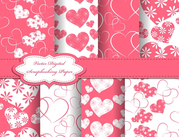 Set of Valentines day paper for scrapbook — ストック写真